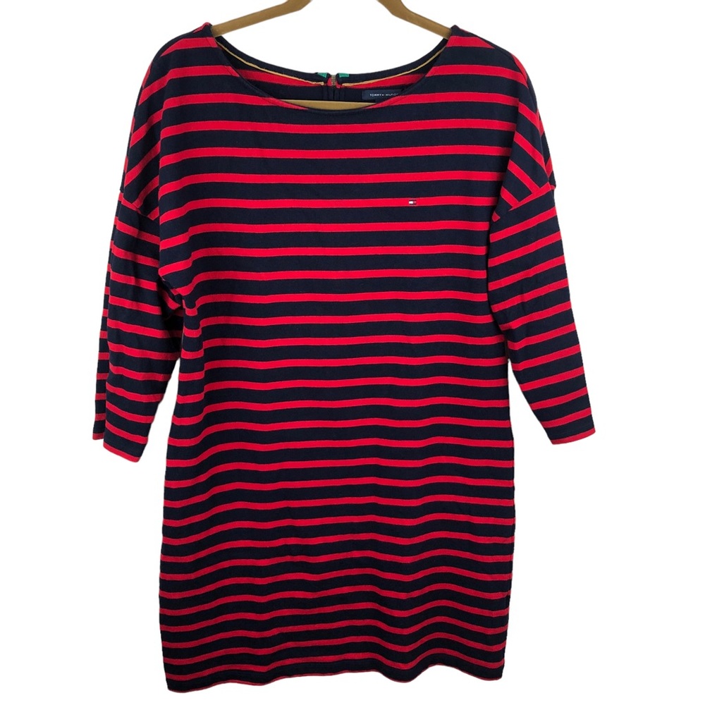 Tommy Hilfiger Dress Red & Navy Blue Striped Women’s Size Medium